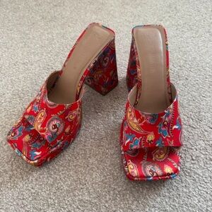 Primark Red Paisley Heels
